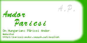 andor paricsi business card